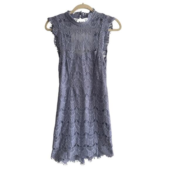 Intimately Free People Daydream Lace Periwinkle Minidress Open Back size Large - Picture 2 of 12
